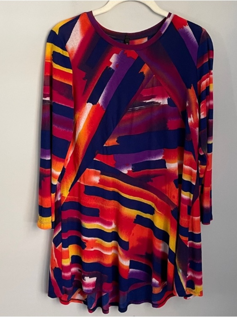 IC by Connie K Multicolor Abstract Print Artsy Tunic Top Size Medium